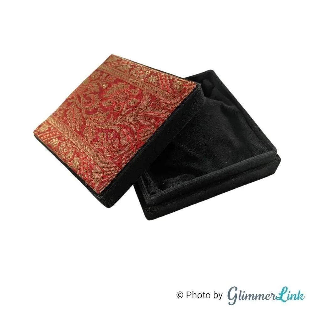 Vintage Upholstered Velvet Keepsake Box